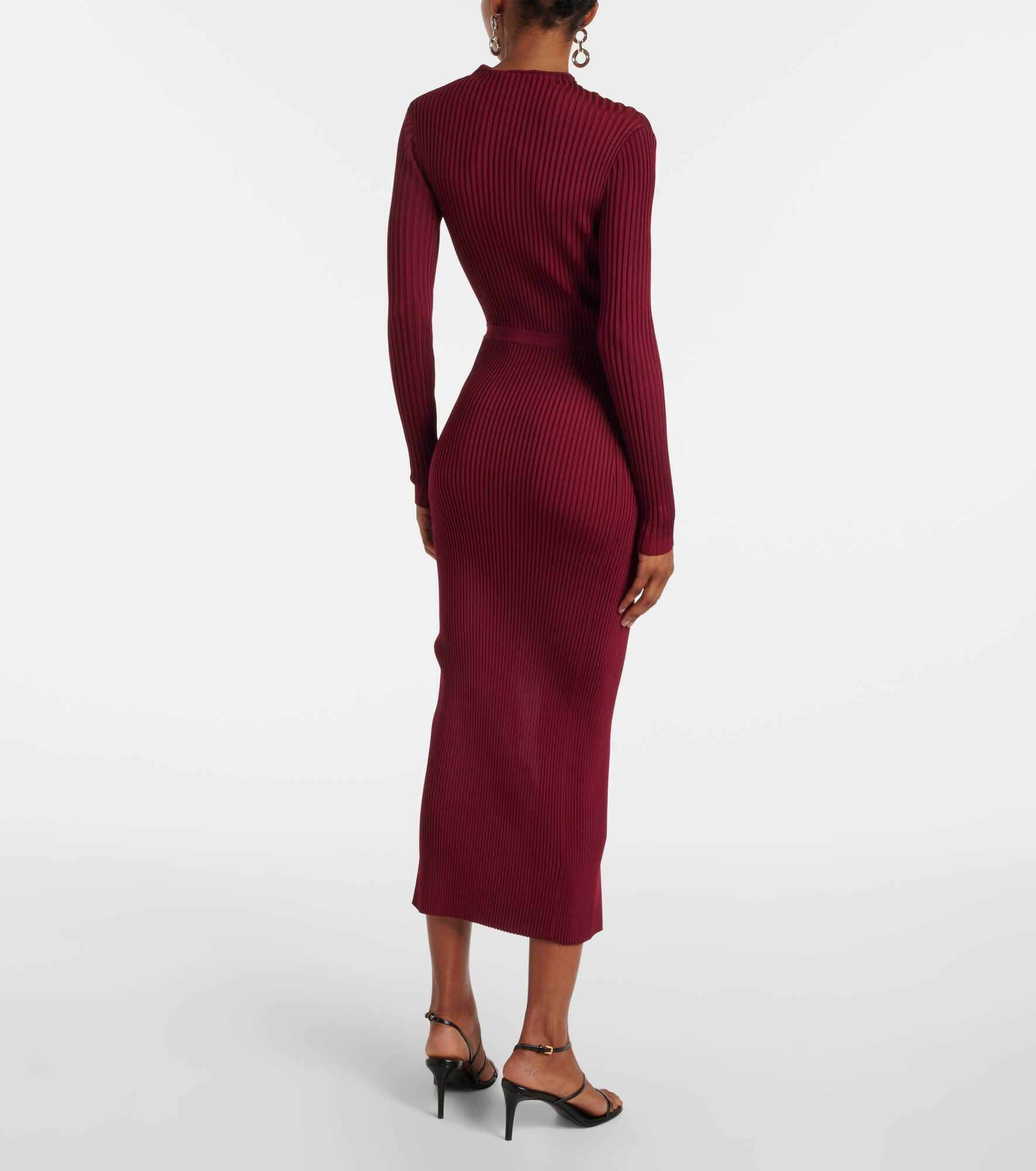 Cutout ribbed-knit midi dress - 3