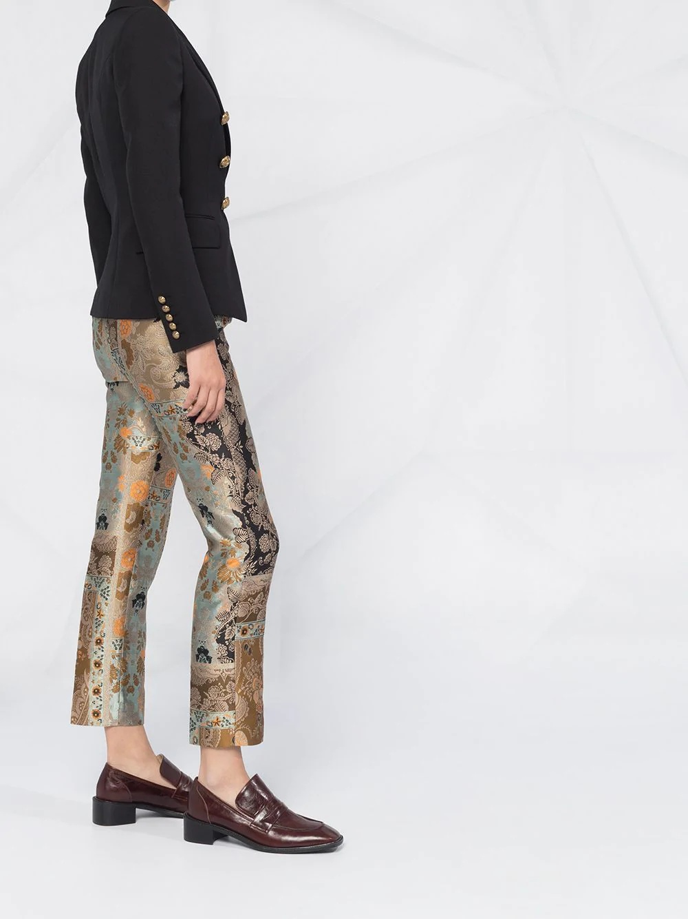 embroidered paisley trousers - 4