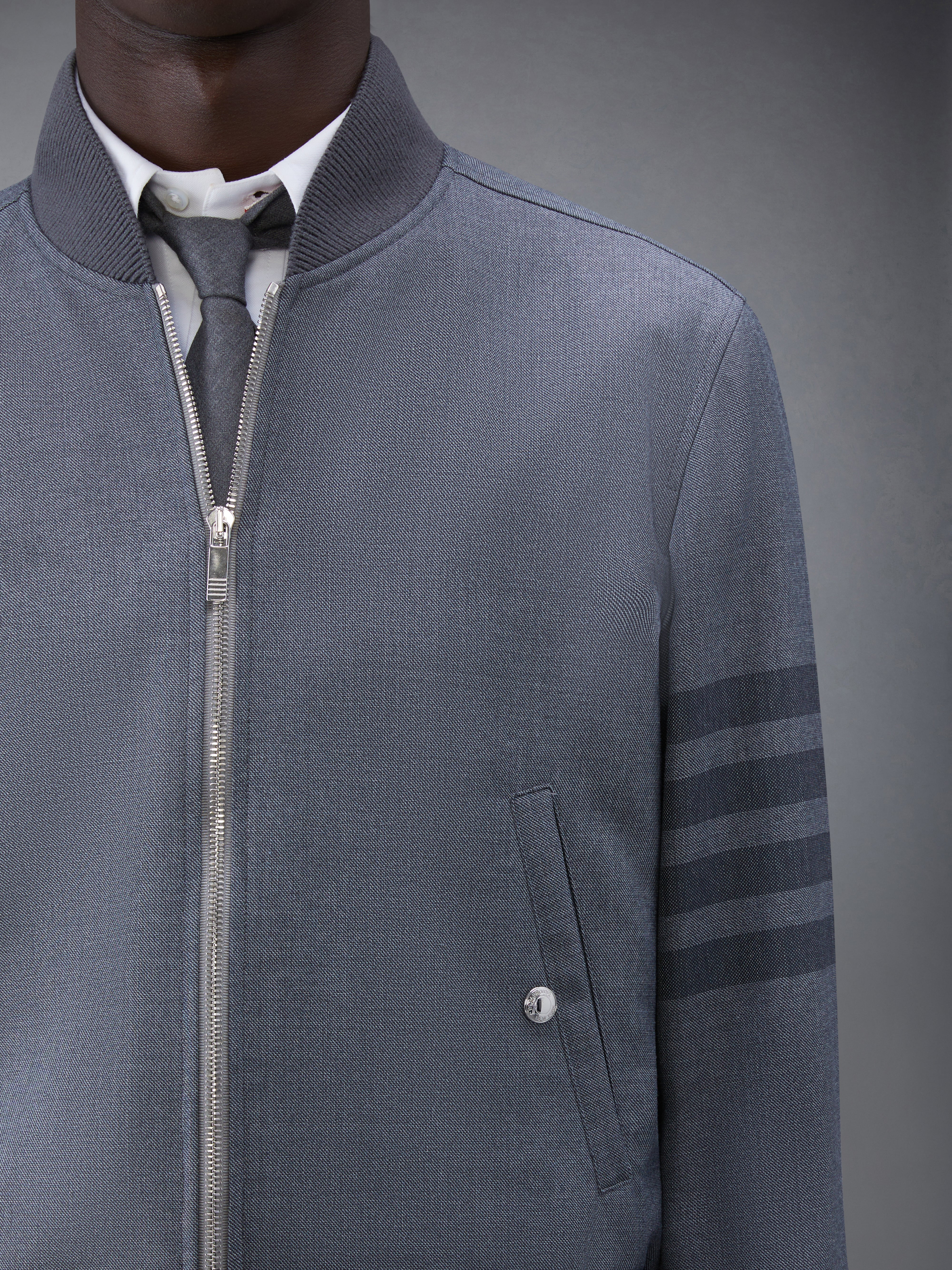 4-Bar Ribbed Knit Blouson Jacket - 6
