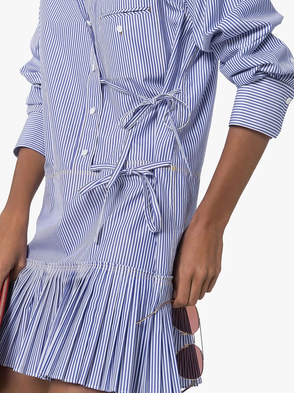 pinstriped cotton-poplin mini dress - 5