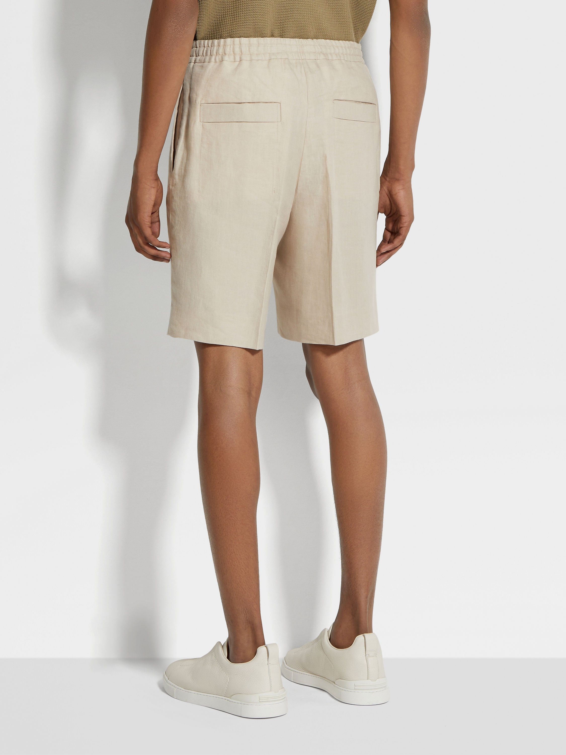 LIGHT BEIGE OASI LINO SHORT PANTS - 6