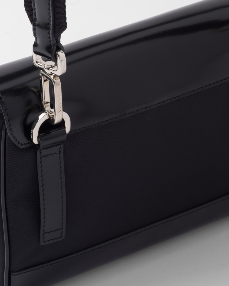 Re-Nylon and leather shoulder bag 6