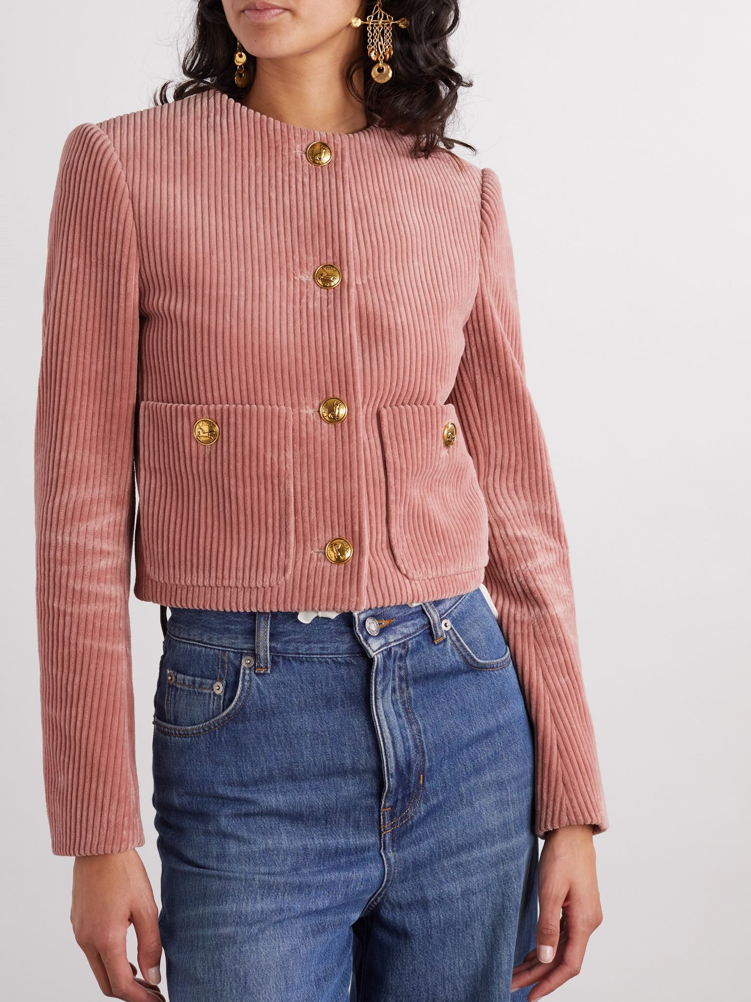 Cotton-corduroy jacket Pink - 3