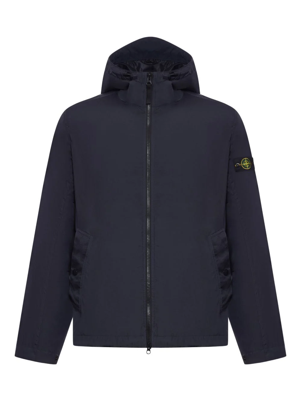 hooded logo compass jacket - 1