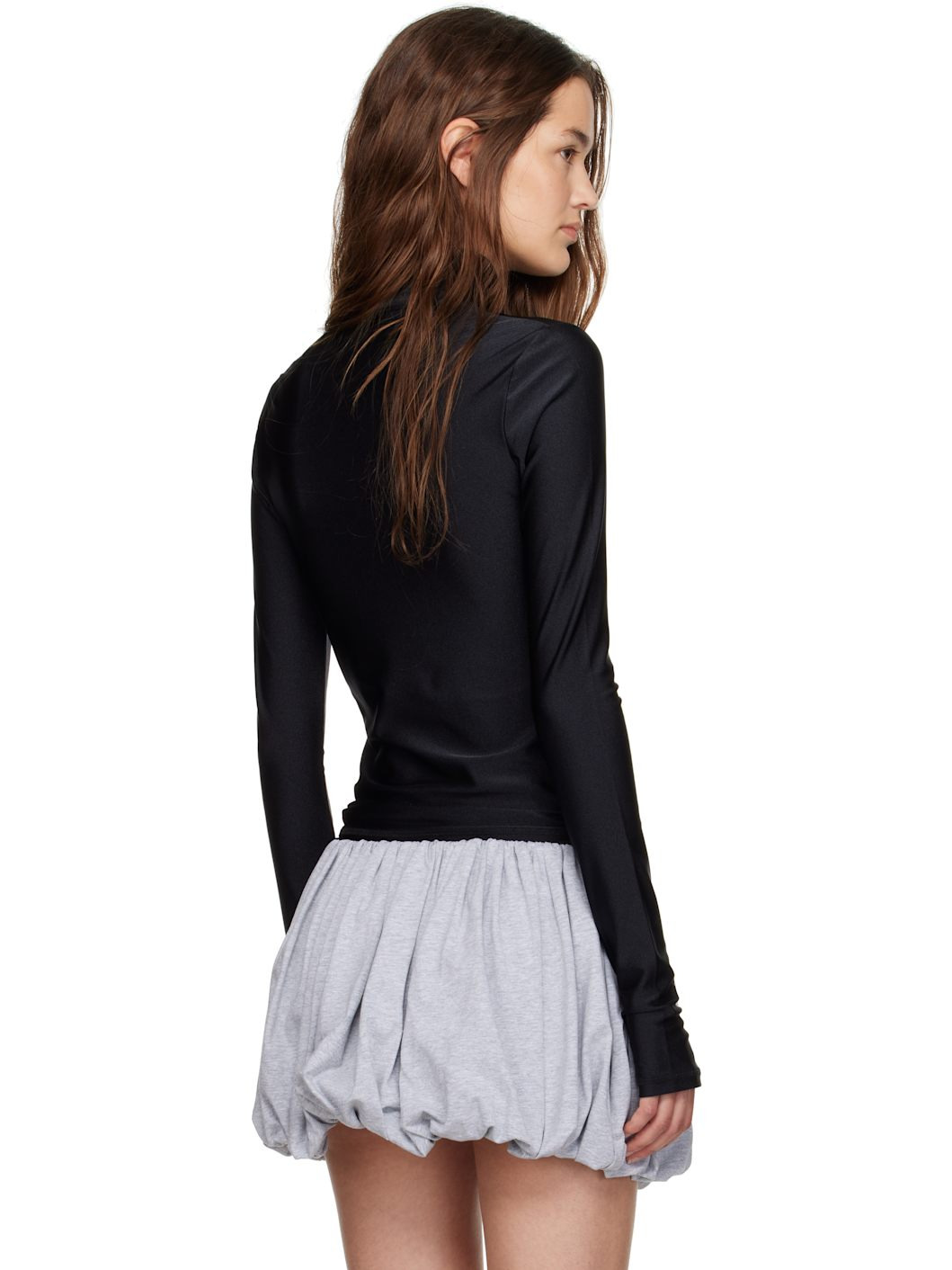 Black Tight High Neck Top - 3