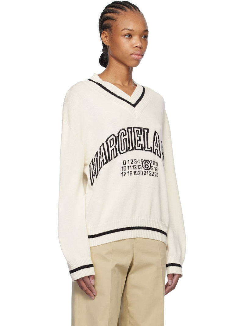 Off-White & Black Varsity Jacquard Sweater 2