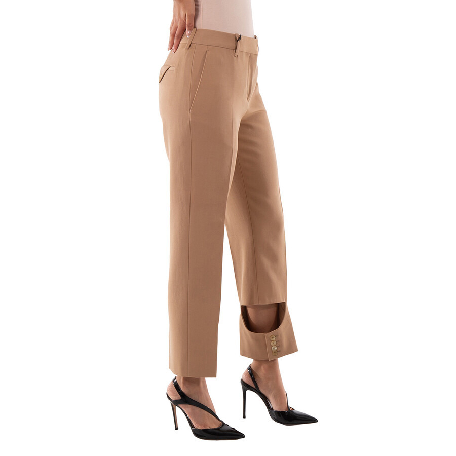 Burberry Ladies Dark Biscuit Cut Out Detail Trousers - 4
