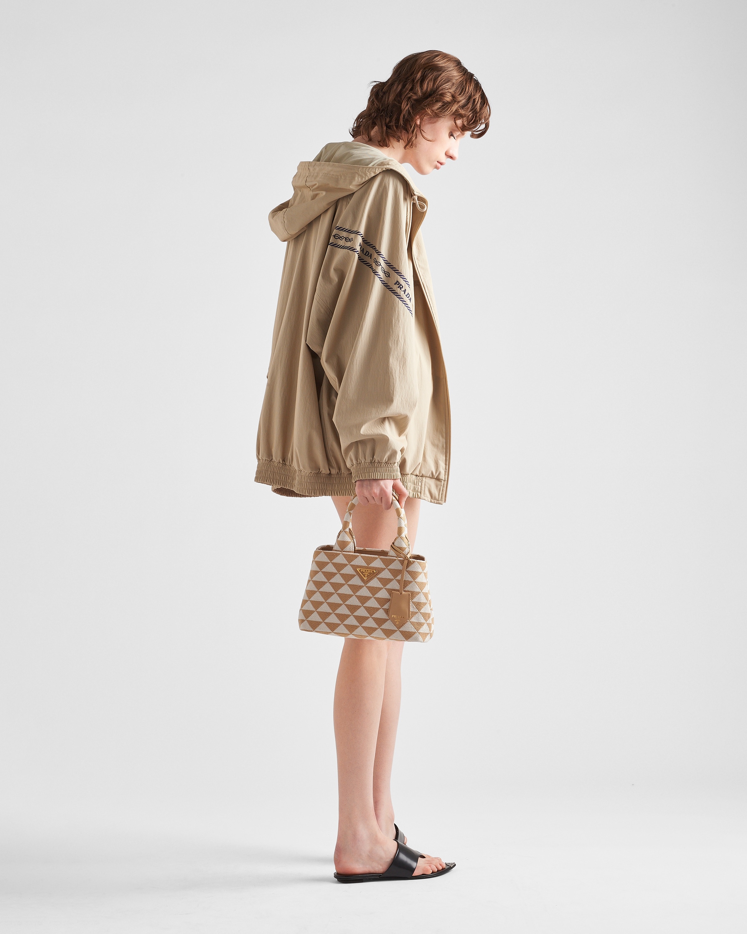 Embroidered technical fabric hoodie - 5