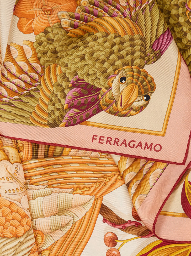 FERRAGAMO Parrots print silk foulard outlook