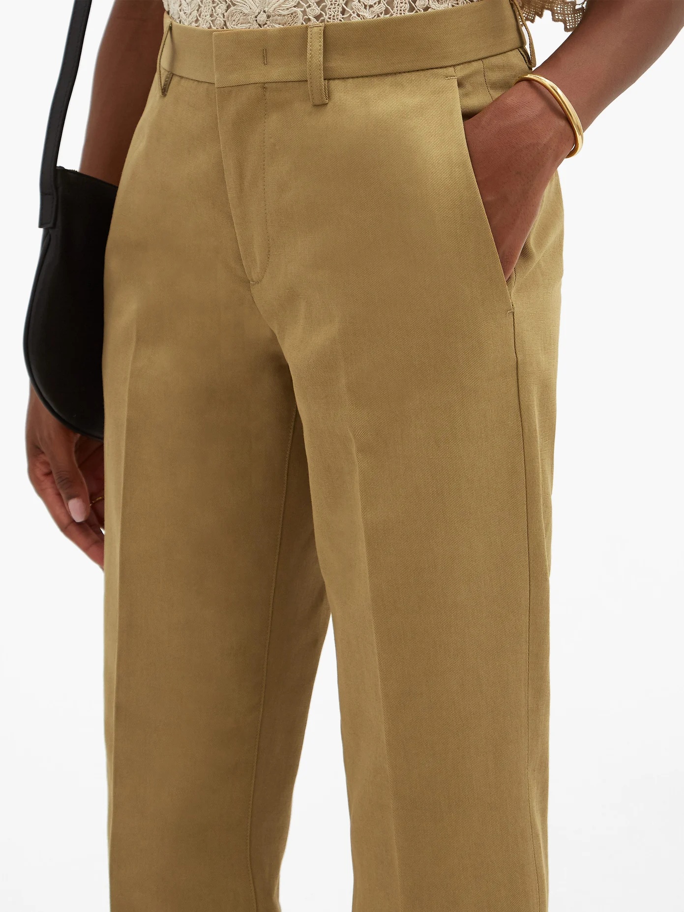 Raphaelle cropped cotton-blend gabardine trousers - 3