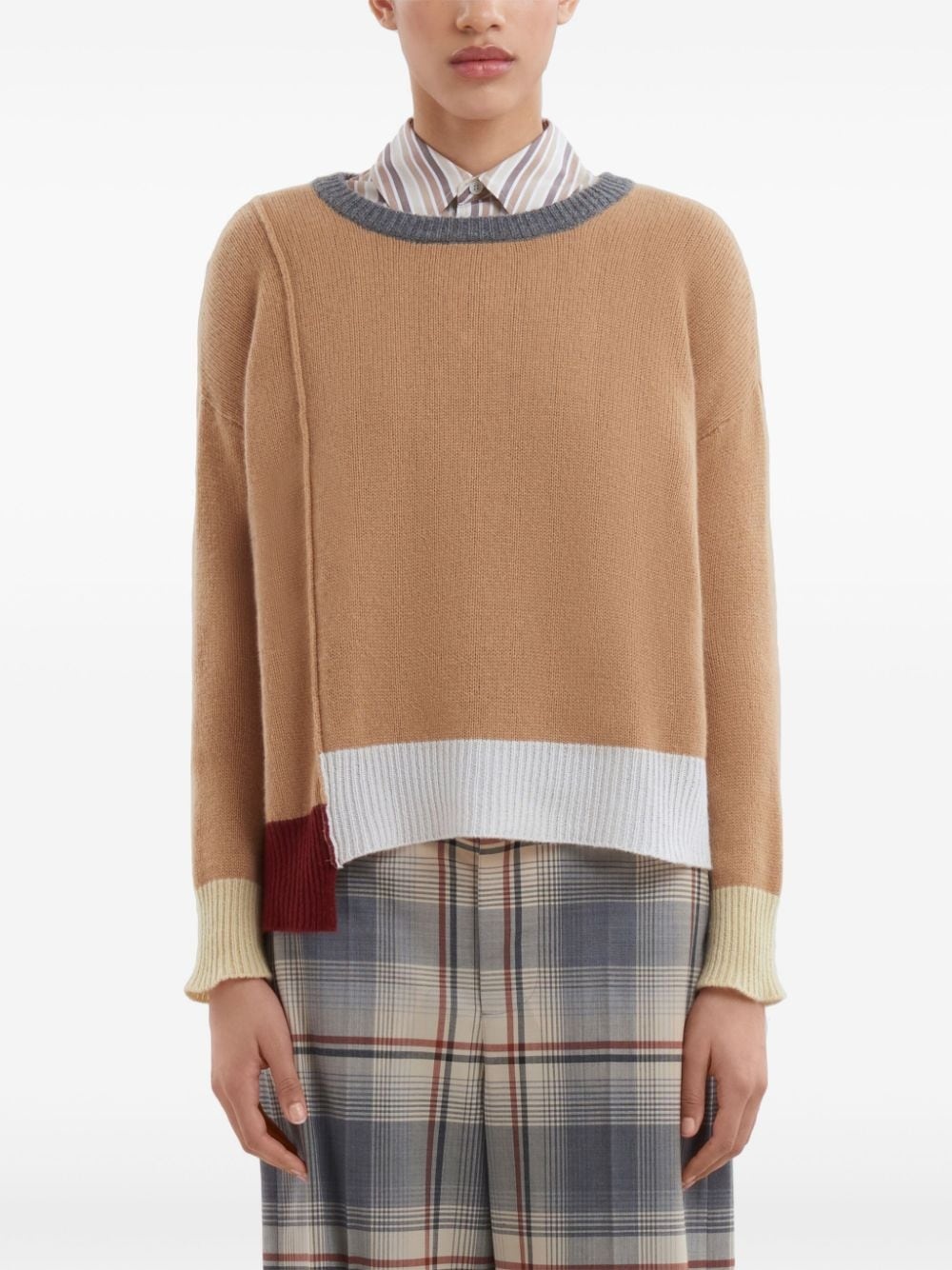 colour-block cashmere jumper - 3