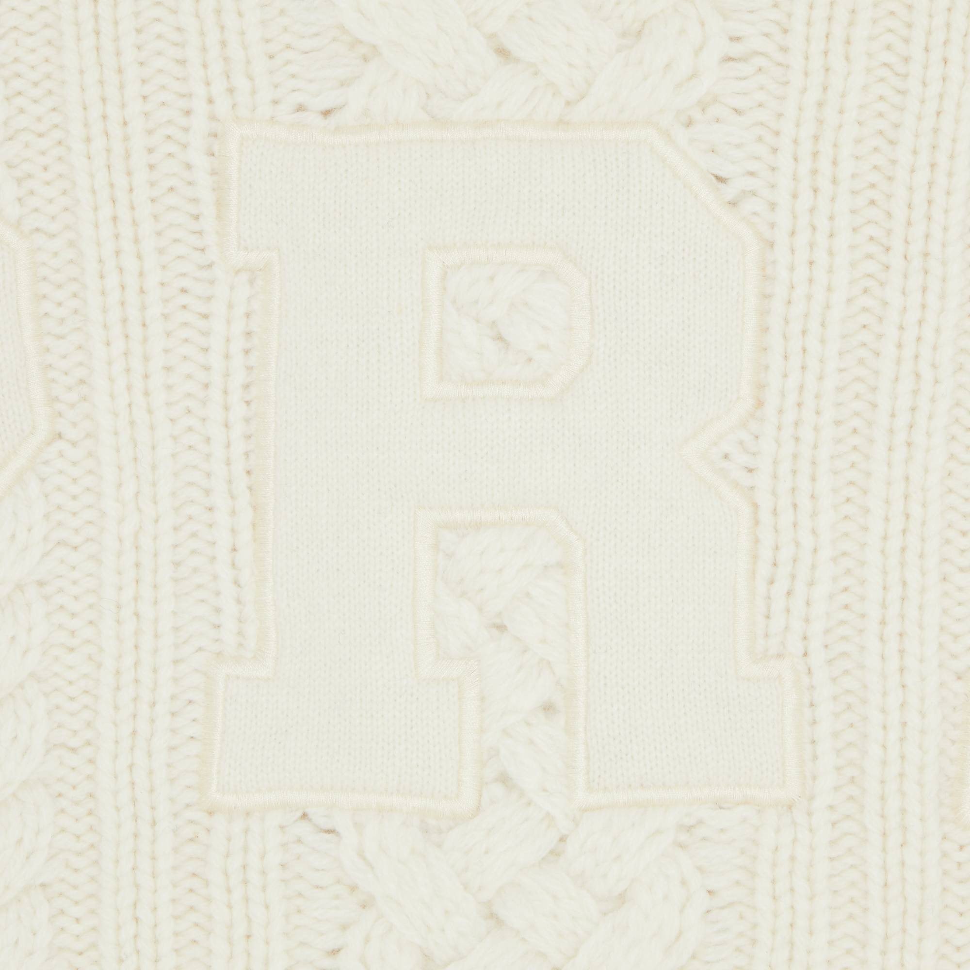 Supreme Appliqué Cable Knit Sweater 'Ivory' - 3