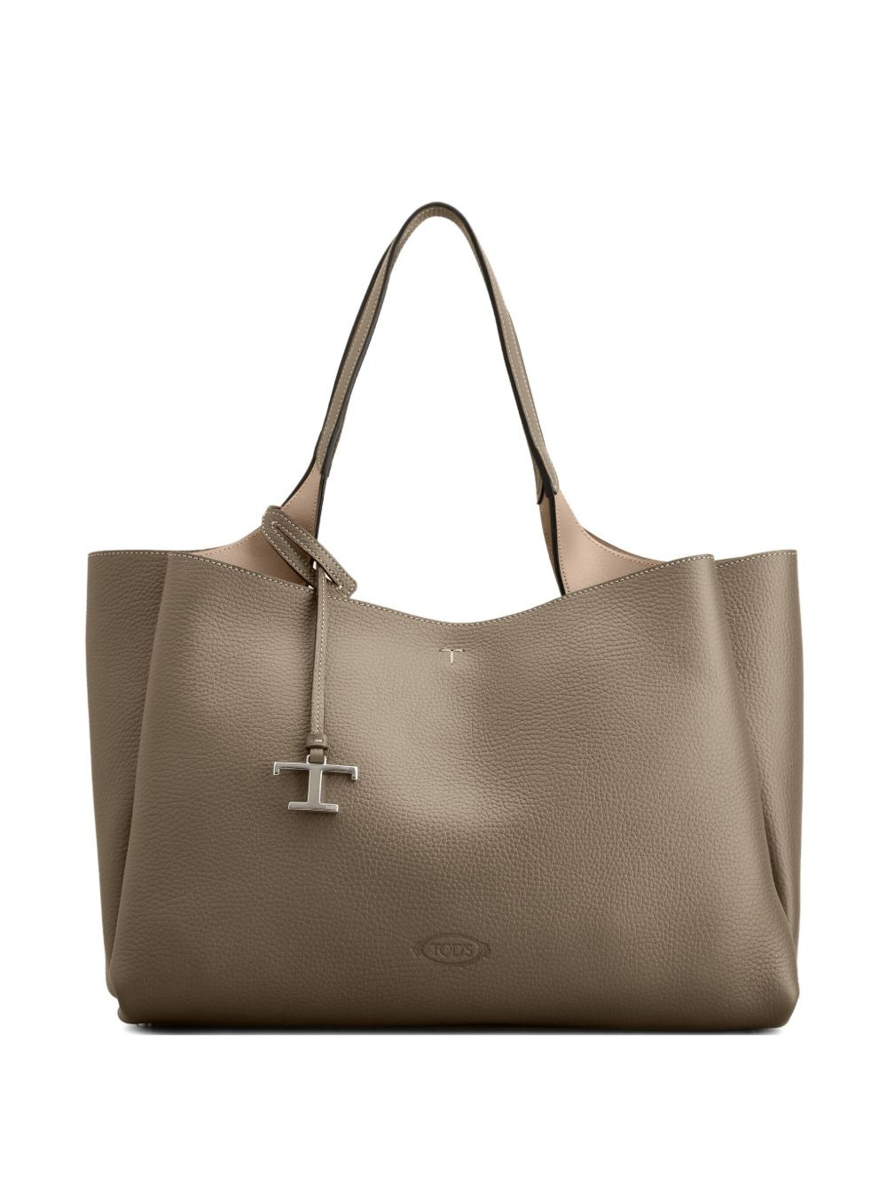 two-handle T-plaque shoulder bag - 1