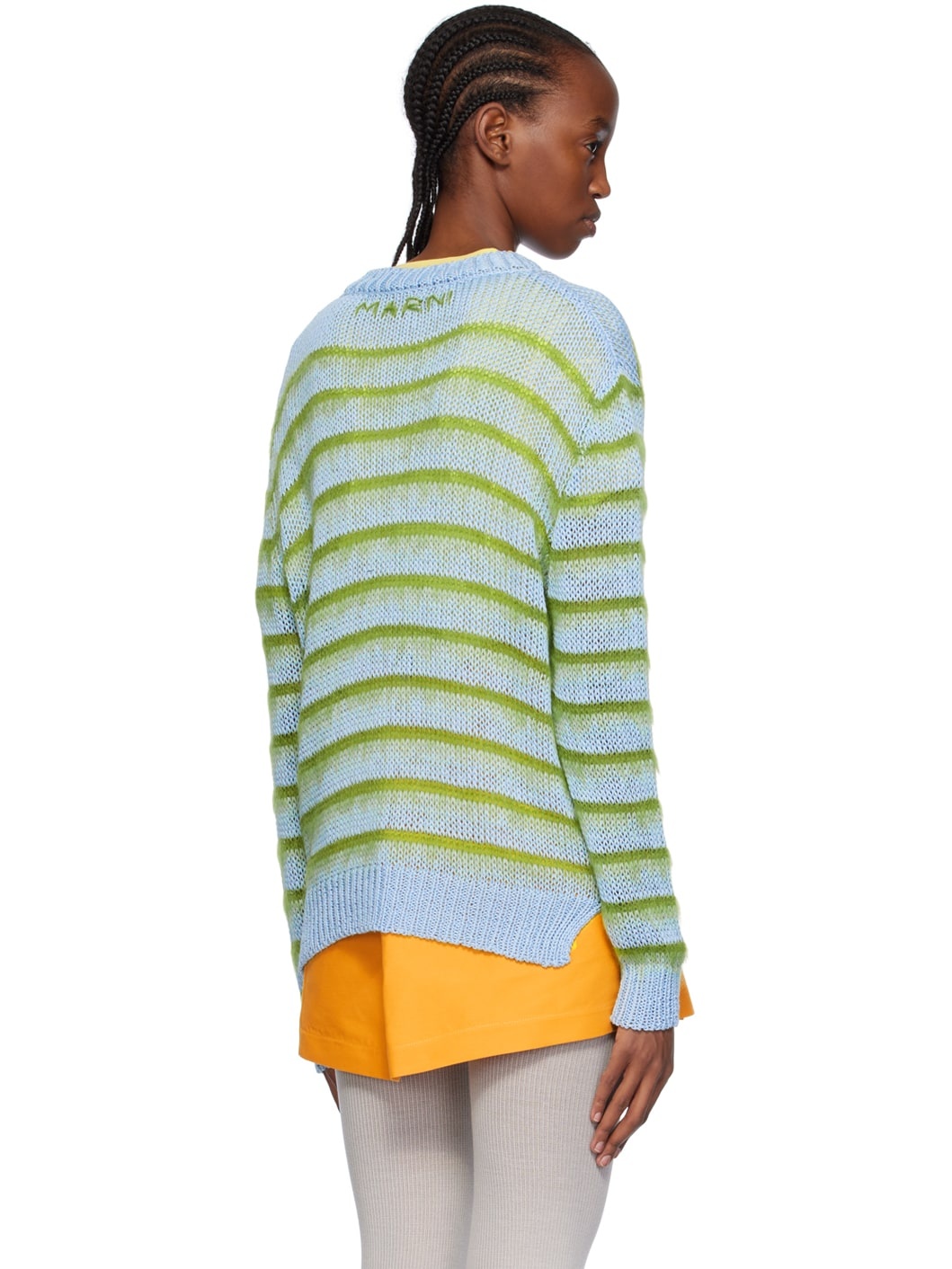 Blue & Green Striped Sweater - 3