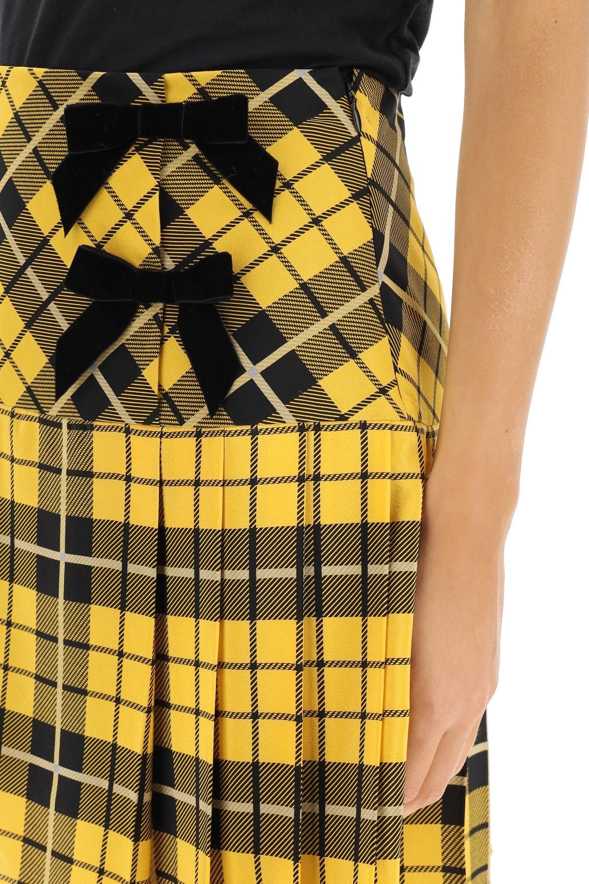 PLEATED TARTAN SILK MINI SKIRT ALESSANDRA RICH - 5