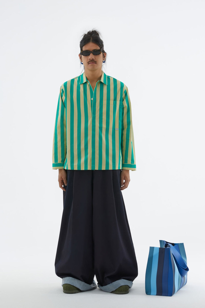 LIGHT YELLOW & GREEN STRIPED SHIRT 6