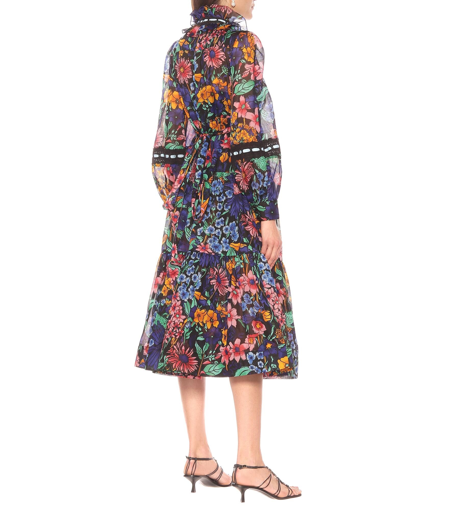 Cotton-voile floral midi dress - 3