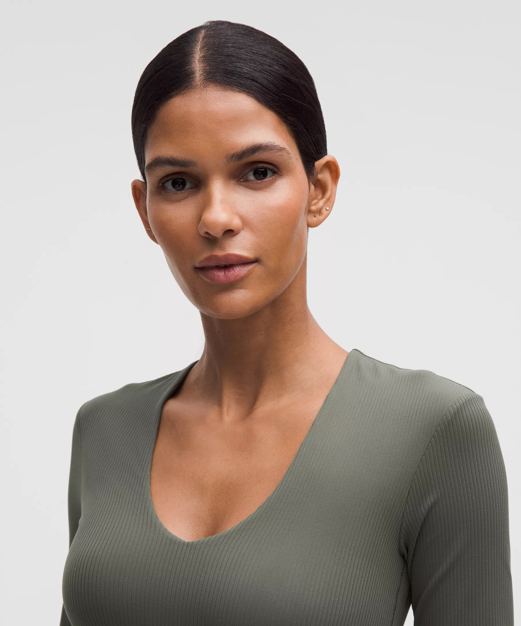 All It Takes Ribbed Nulu V-Neck Long-Sleeve Shirt *B-D Cups - 4