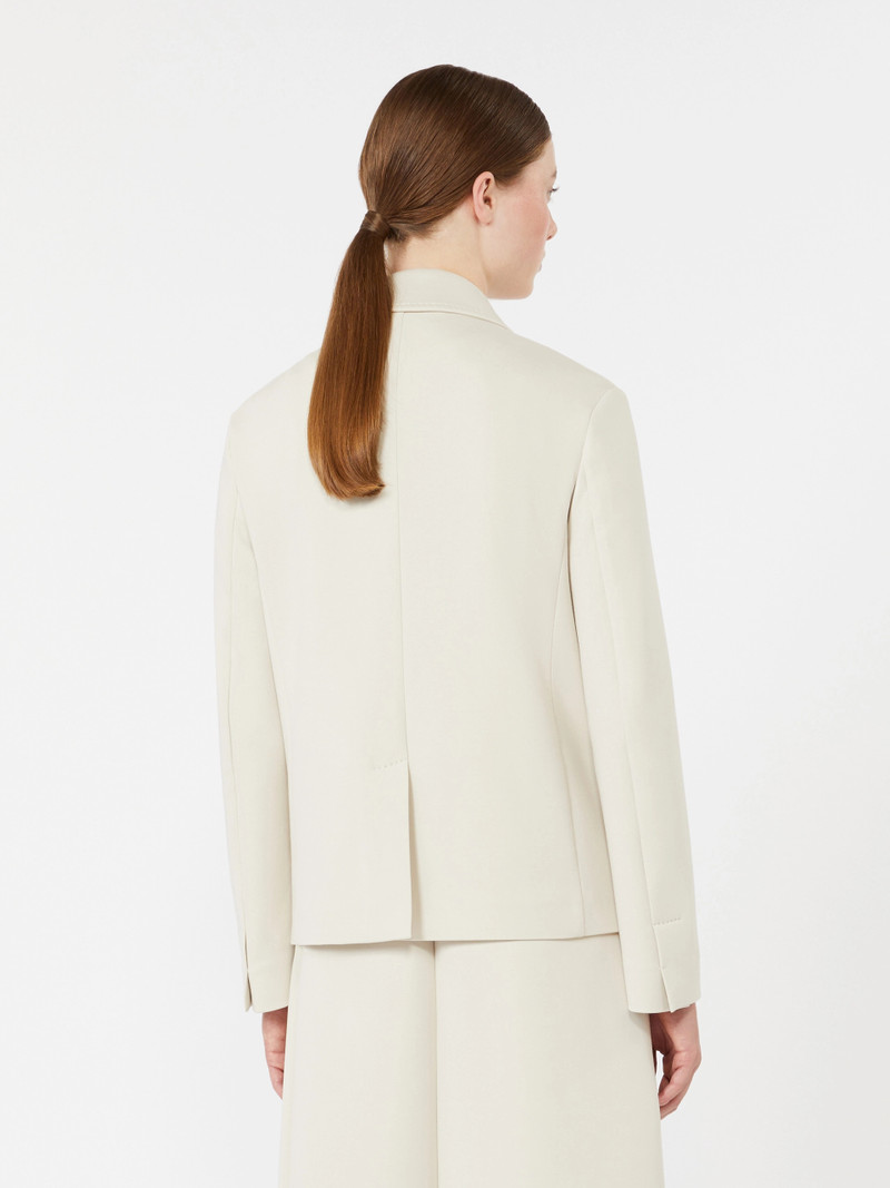 BADIA Double-breasted scuba jersey jacket - BEIGE 4
