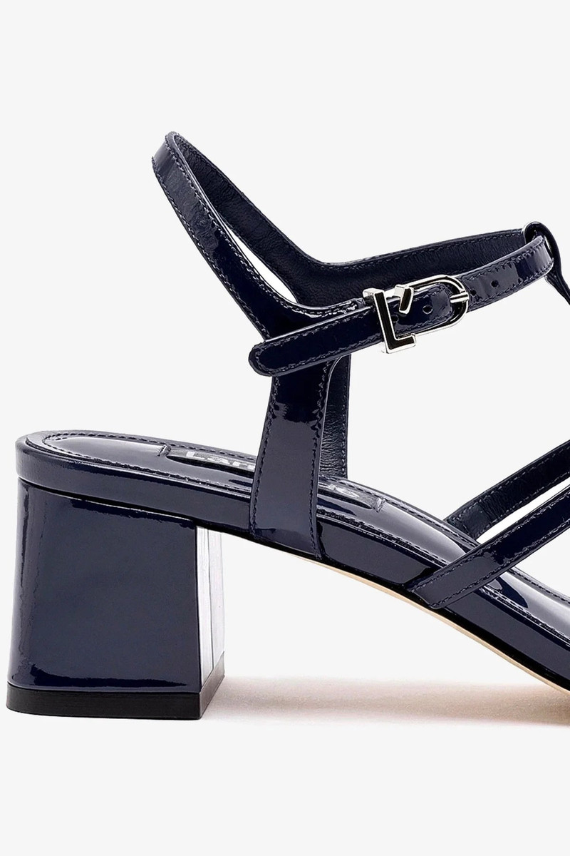 Hana Block In Navy Patent Leather 4