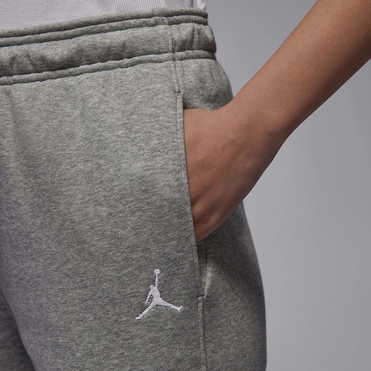 (WMNS) Air Jordan Brooklyn Fleece Sweatpants 'Grey' FN4495-063 - 5
