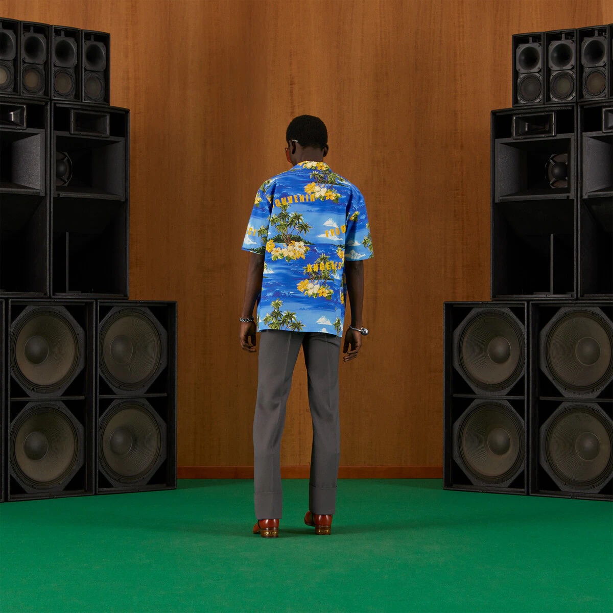 Printed cotton poplin bowling shirt - 3