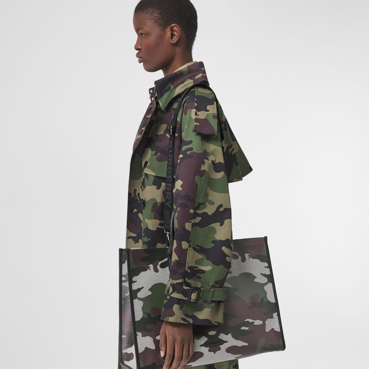 Camouflage Print Cotton Canvas Tote - 11