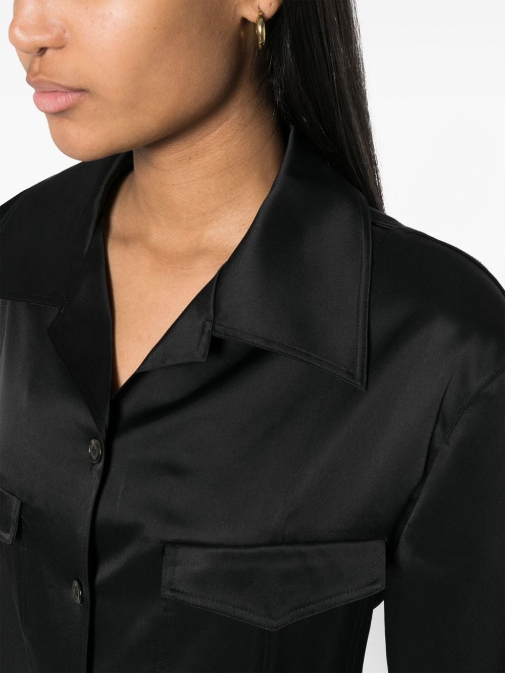 Justina satin long-sleeve shirt - 5