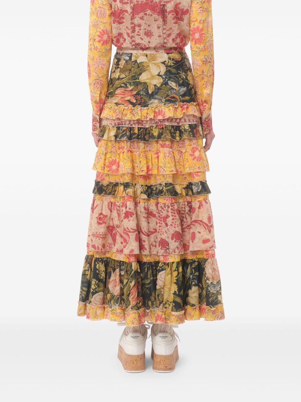 floral-print tiered skirt - 5