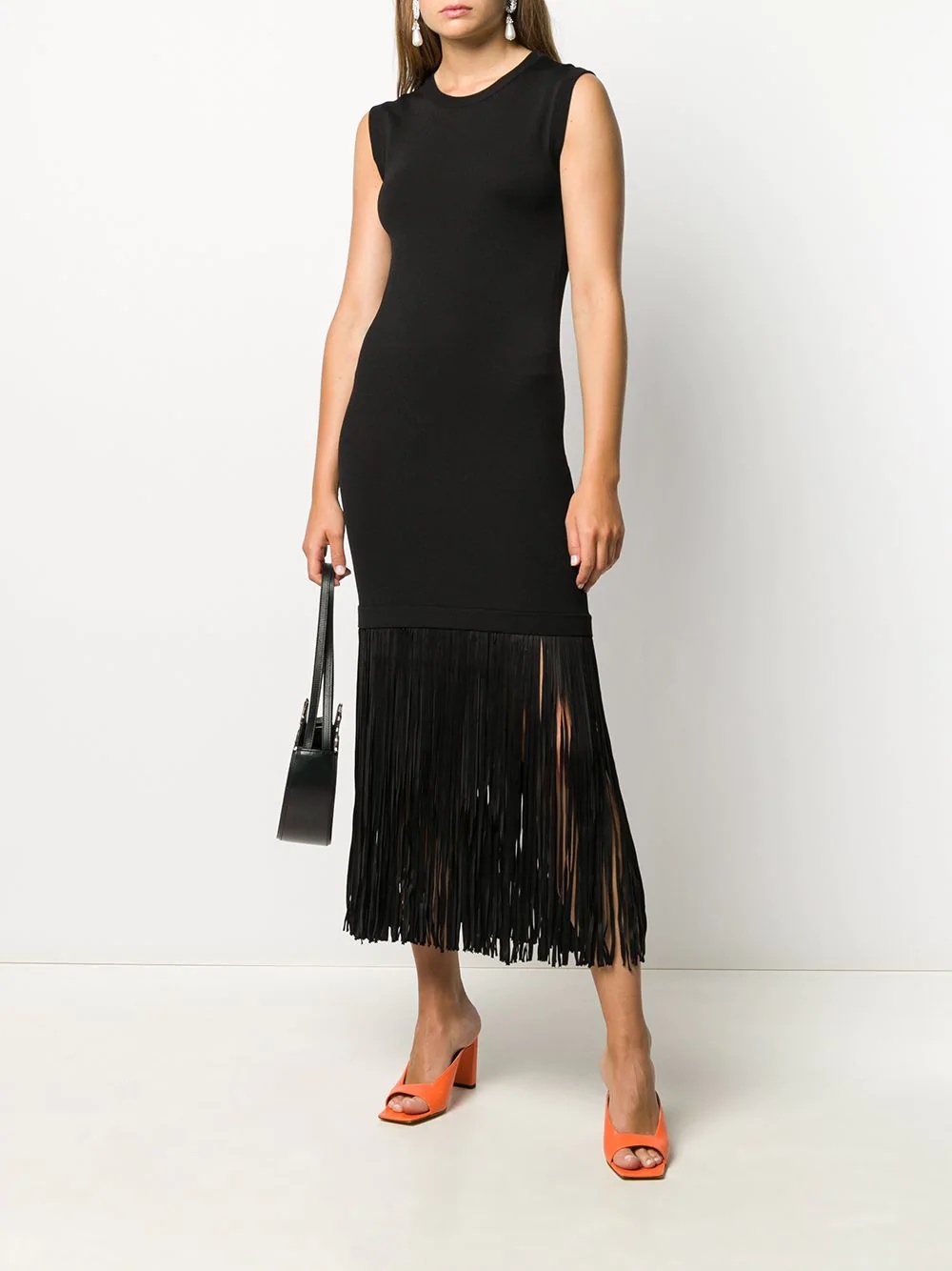 sleeveless fringed dress - 2