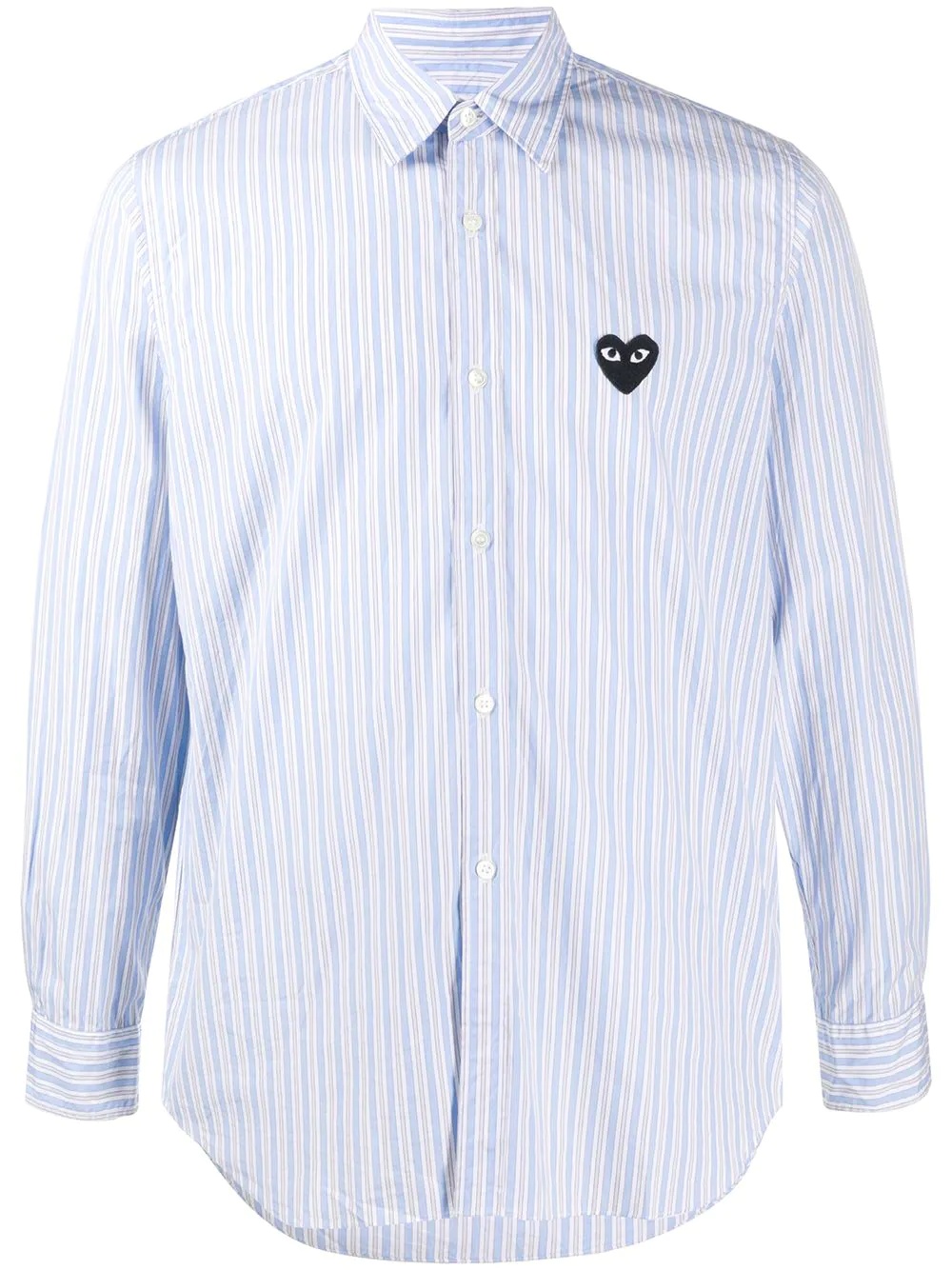 heart patch striped shirt - 1