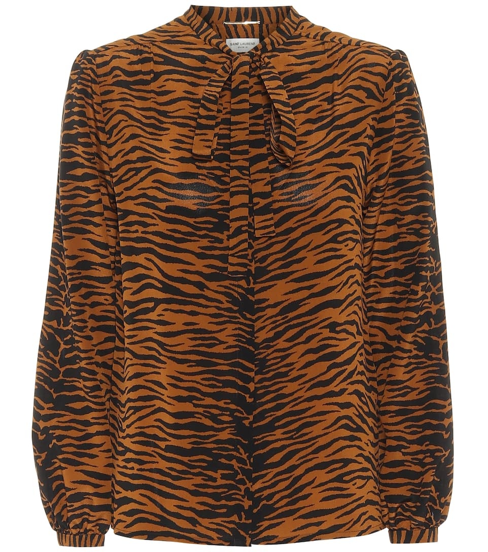 Tiger-printed silk shirt - 1