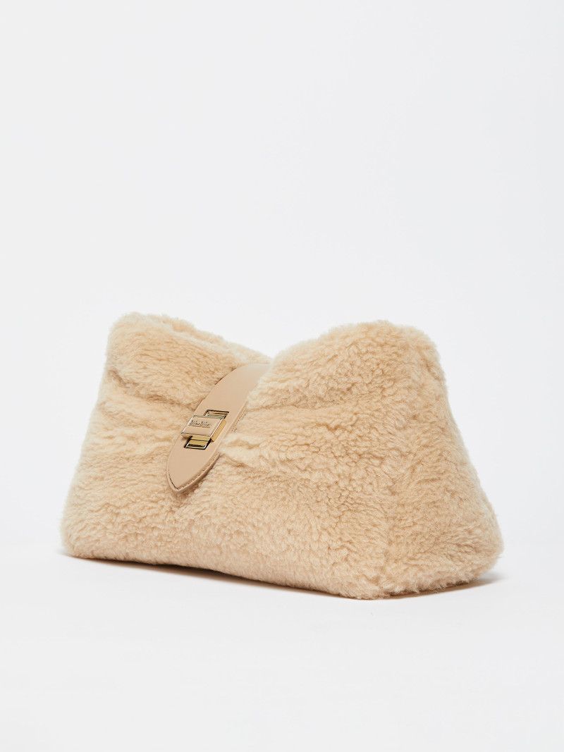 Max Mara CUSCINOTEDDY Maxi teddy fabric clutch bag outlook