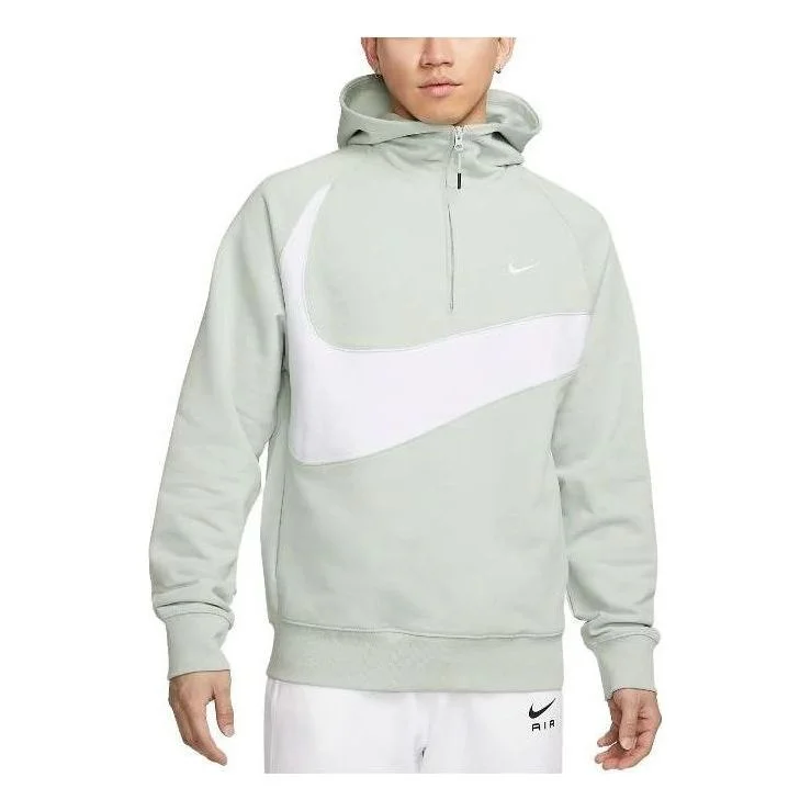 Nike Sportswear Big Swoosh Half Zip Hoodie (Asia Sizing) 'Light Silver White' DX0567-034 - 1