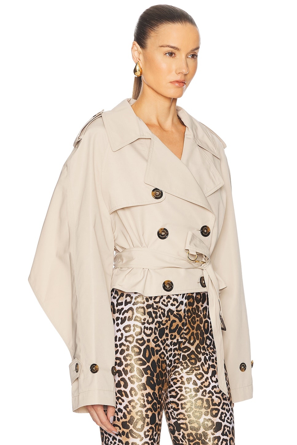 Taffeta Short Trench Coat - 3