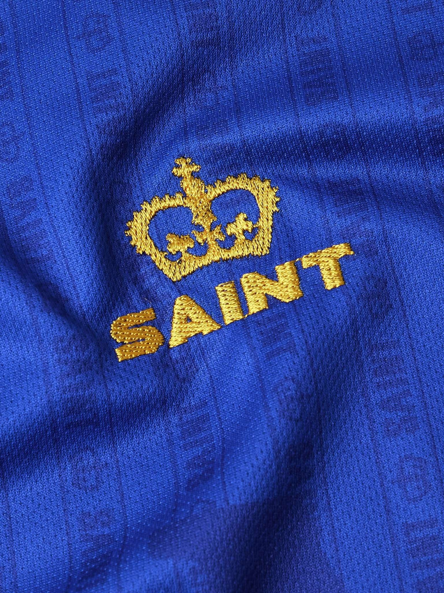 Logo-Embroidered Printed Appliquéd Mesh Polo Shirt - 5