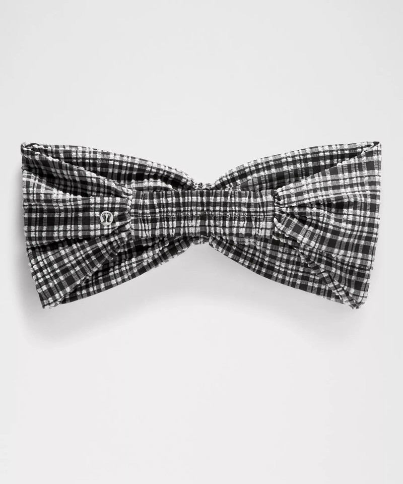 Women's Seersucker Check Gathered Headband 4