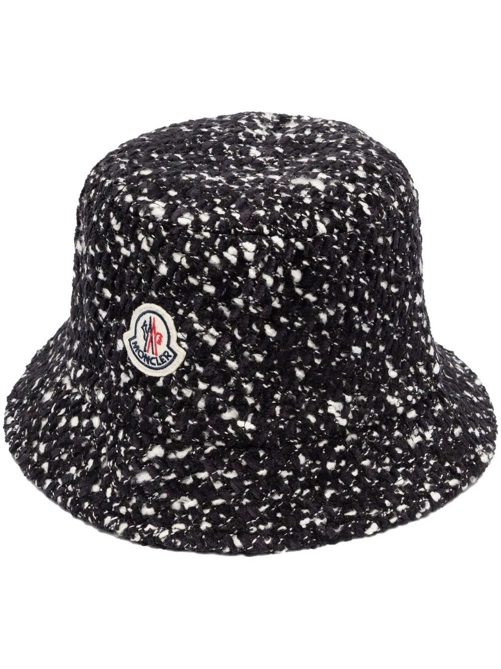 logo-patch tweed bucket hat - 1