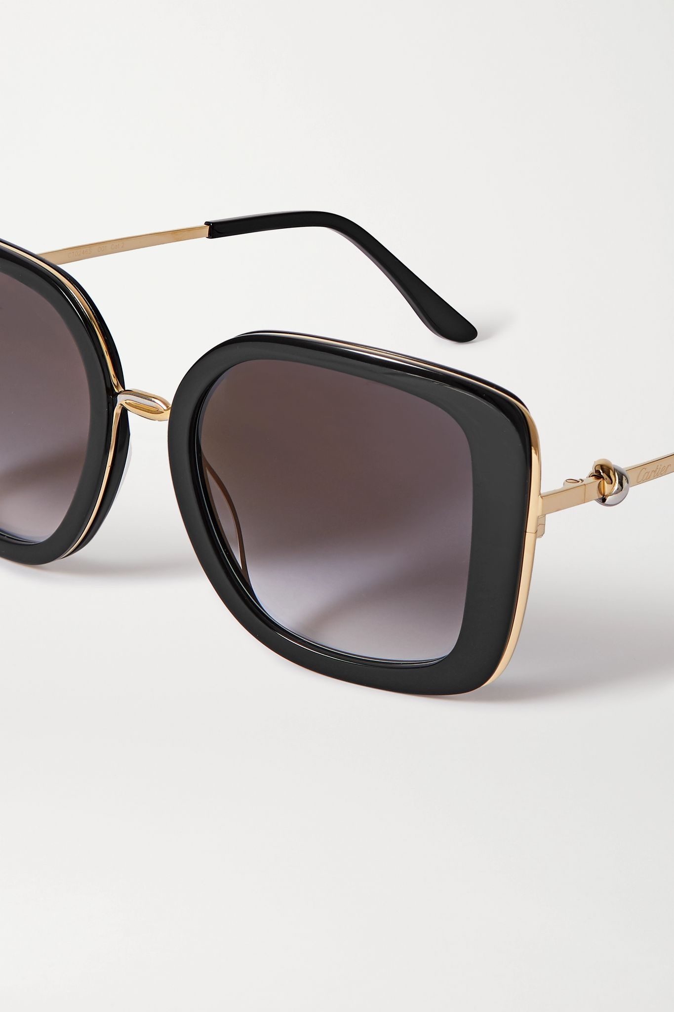 Square-frame acetate and gold-tone sunglasses - 4