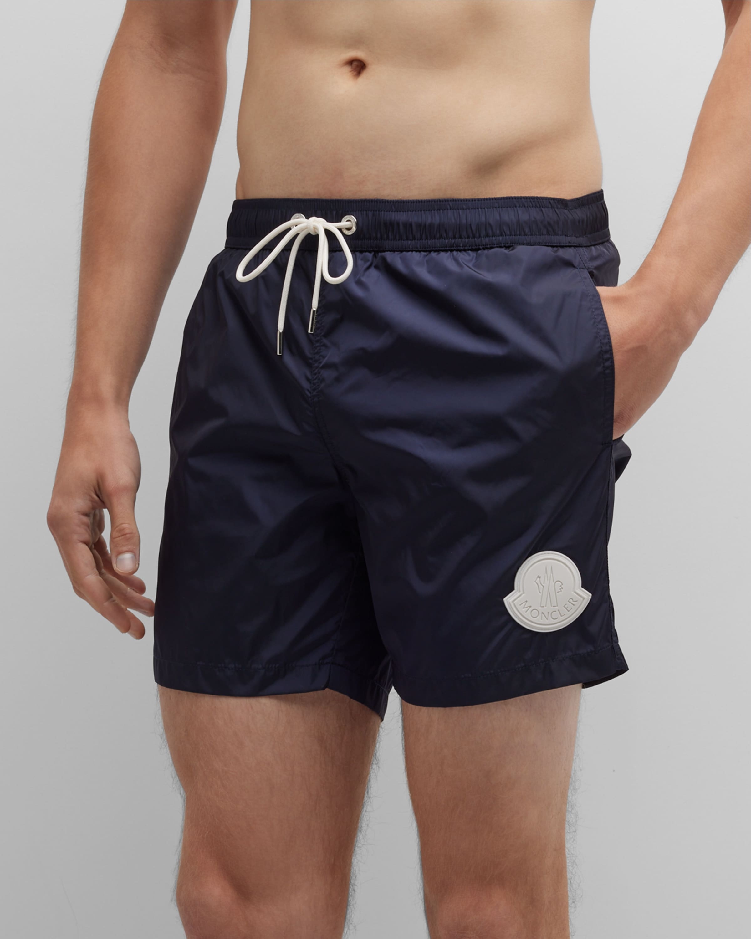 Men's Swim Shorts with Large Logo Patch - 2