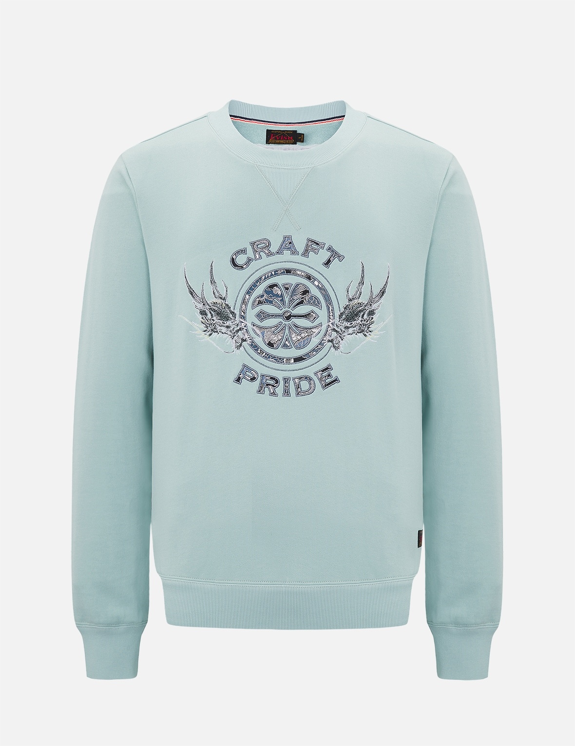 BROCADE KAMON APPLIQUÉ AND DRAGON EMBROIDERED SWEATSHIRT - 1