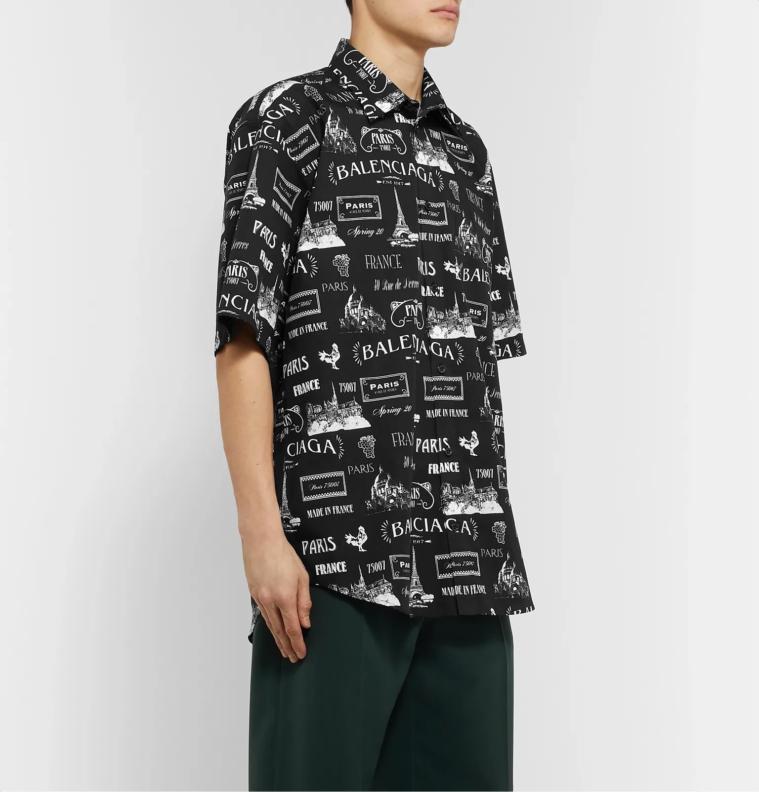 Oversized Printed Cotton-Poplin Shirt - 4