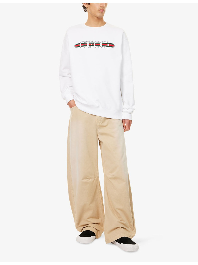 GUCCI Logo-Print Relaxed-Fit Cotton-Jersey Sweatshirt outlook