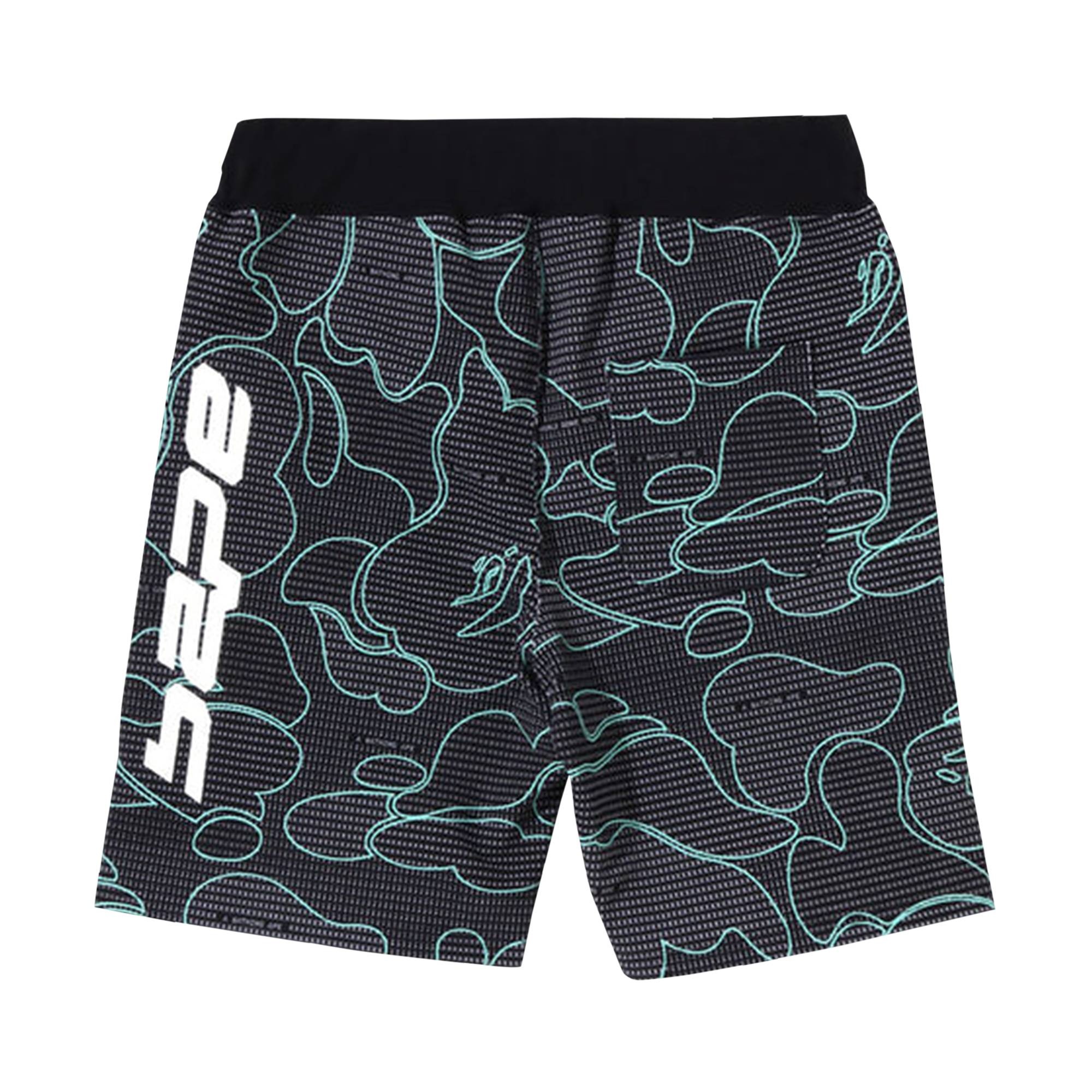 BAPE Text Code Camo Sweat Shorts 'Black' - 2