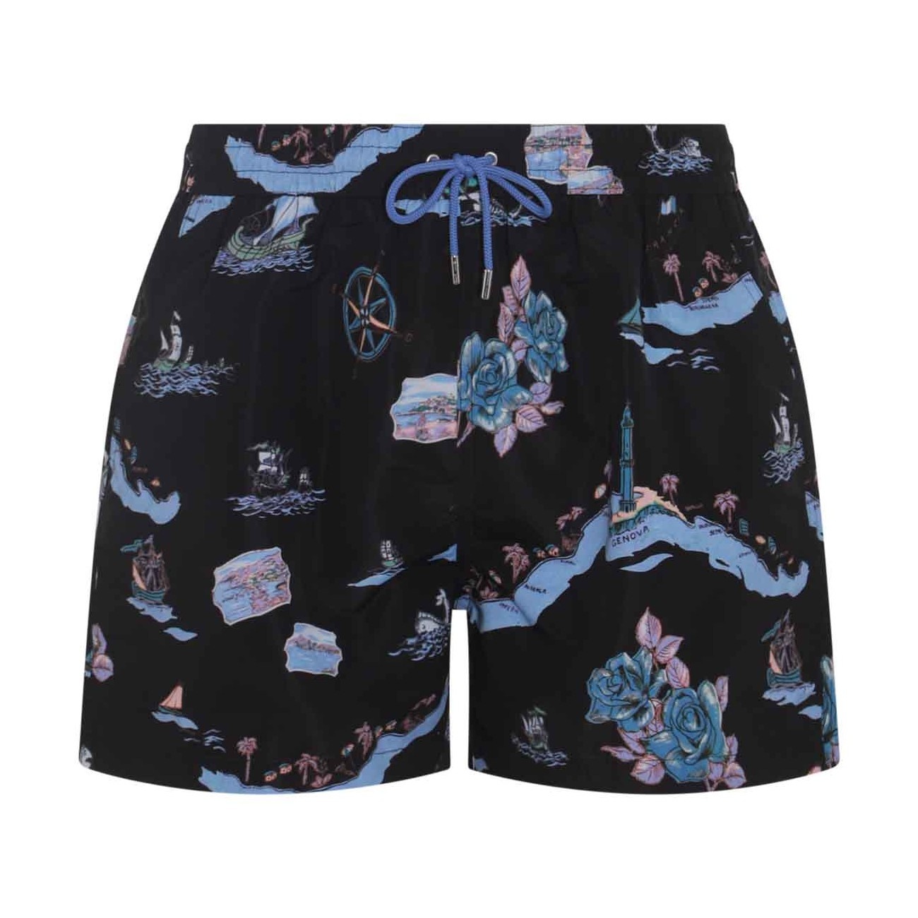 dark blue multicolour swim shorts - 1