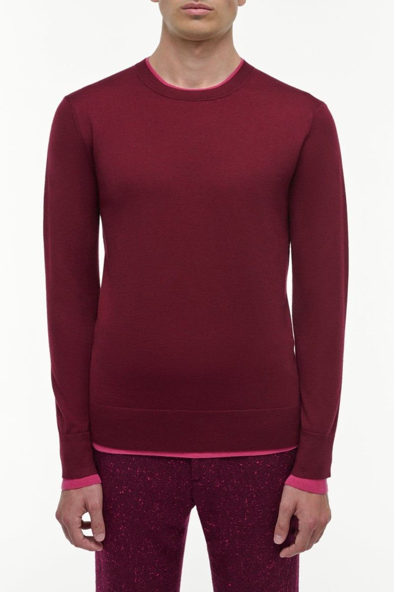 GABRIELA HEARST Wells Reversible Knit Sweater in Bordeaux & Fuchsia Cashmere Silk outlook