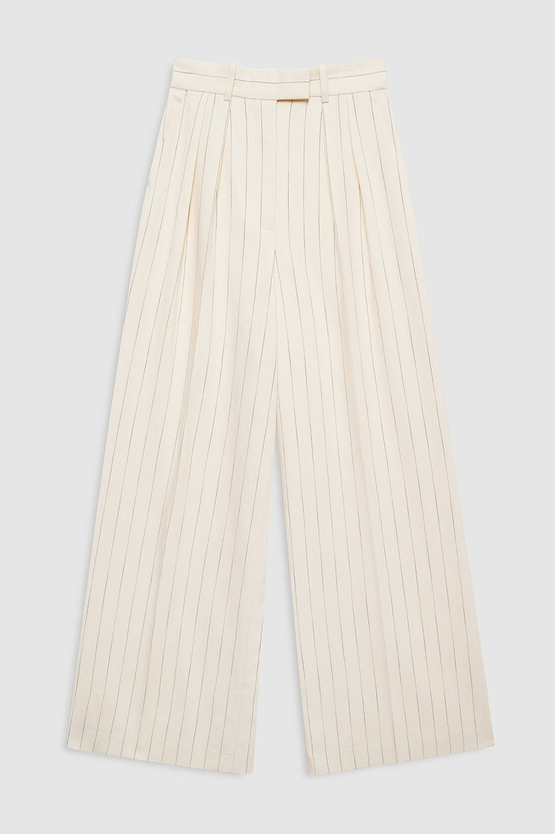 Lou Trouser - Cream And Black Stripe 1