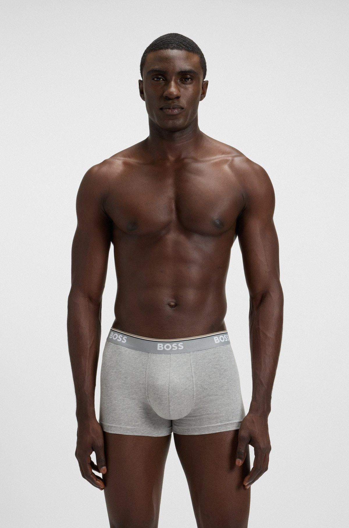 THREE-PACK OF STRETCH-COTTON TRUNKS WITH LOGO WAISTBANDS - 2