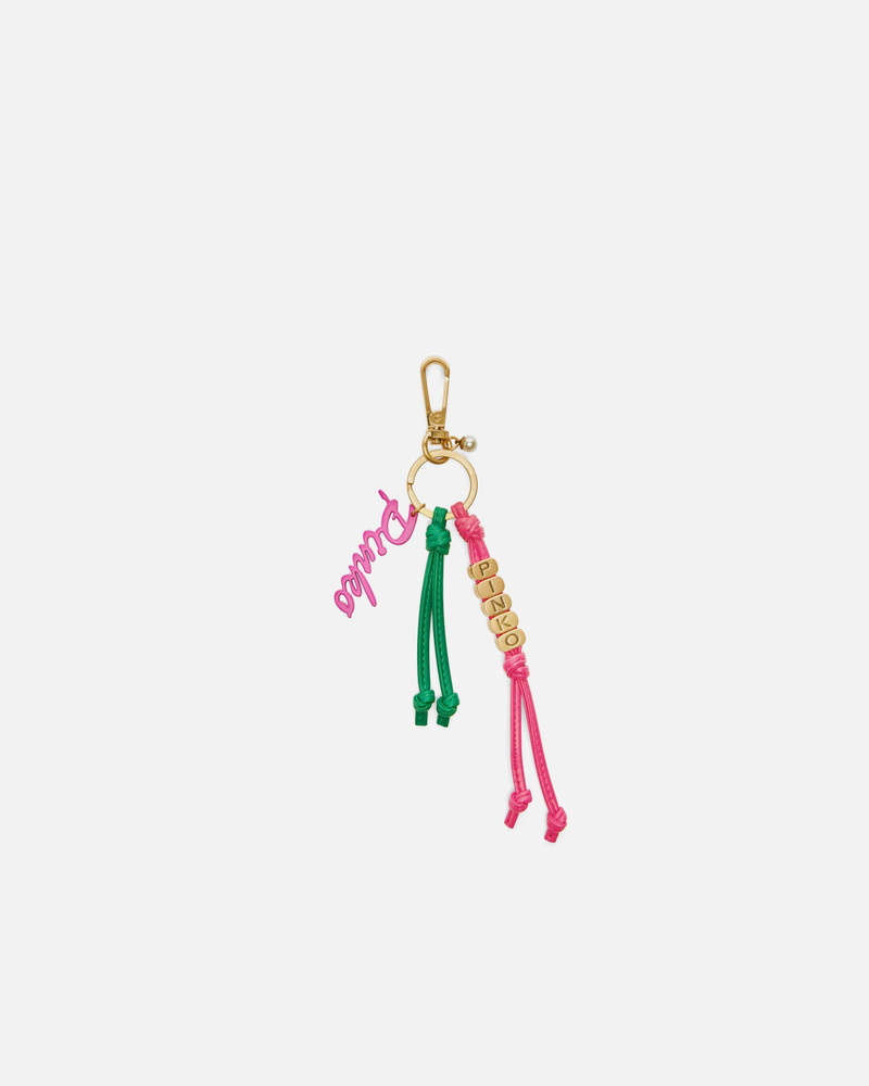 KEY RING WITH BEADS AND PINKO LETTERING LOGO 1
