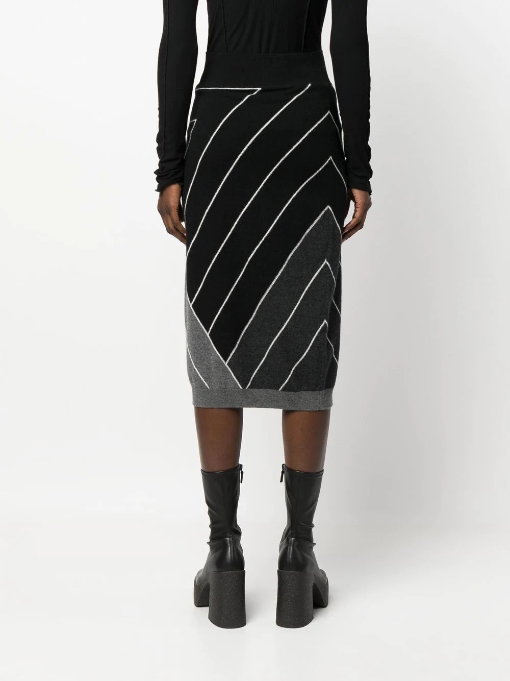 knitted geomertric pattern skirt - 4